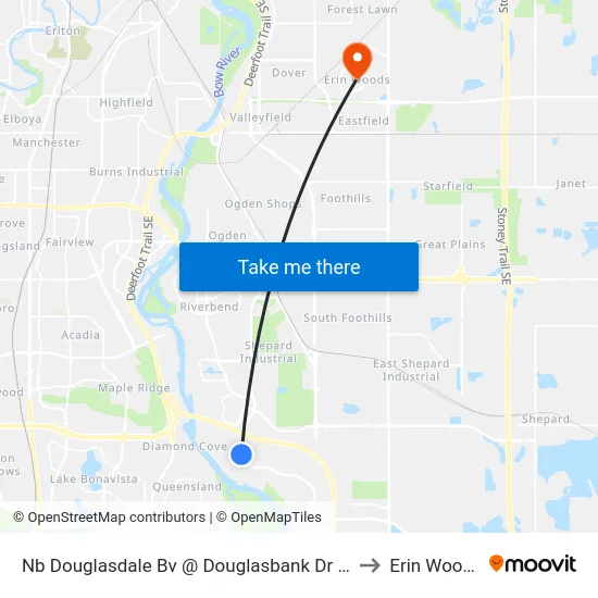 Nb Douglasdale Bv @ Douglasbank Dr SE to Erin Woods map