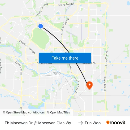 Eb Macewan Dr @ Macewan Glen Wy NW to Erin Woods map