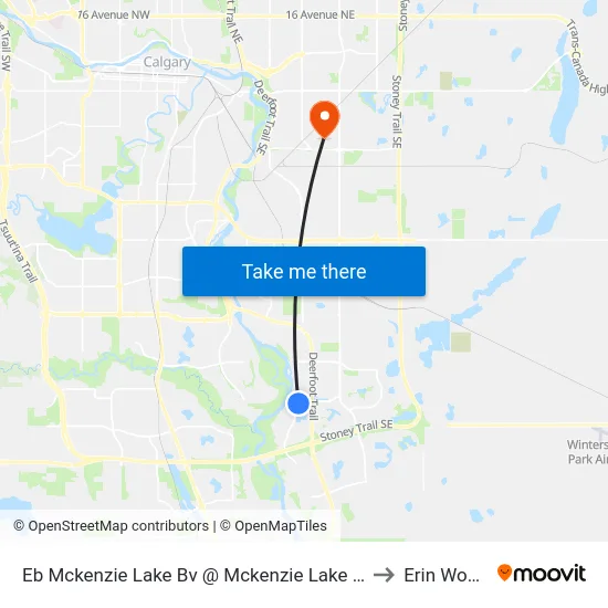 Eb Mckenzie Lake Bv @ Mckenzie Lake Wy SE to Erin Woods map