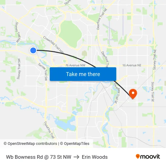 Wb Bowness Rd @ 73 St NW to Erin Woods map