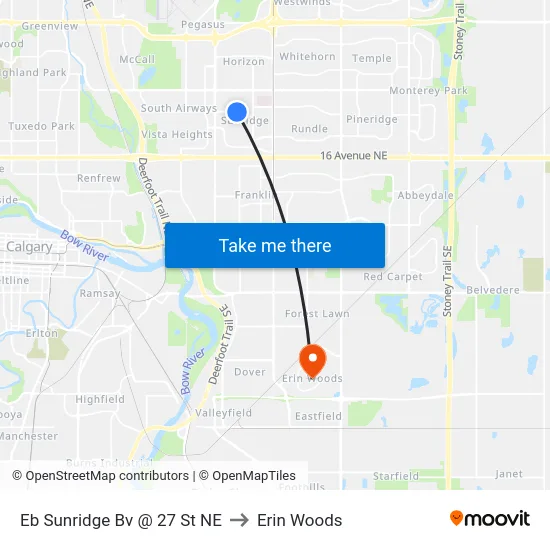 Eb Sunridge Bv @ 27 St NE to Erin Woods map