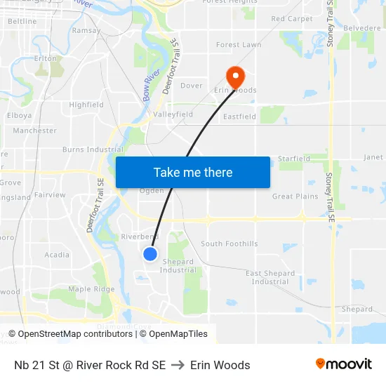 Nb 21 St @ River Rock Rd SE to Erin Woods map