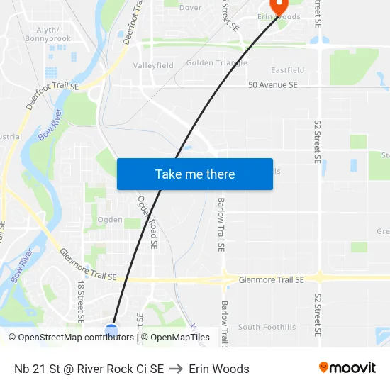 Nb 21 St @ River Rock Ci SE to Erin Woods map
