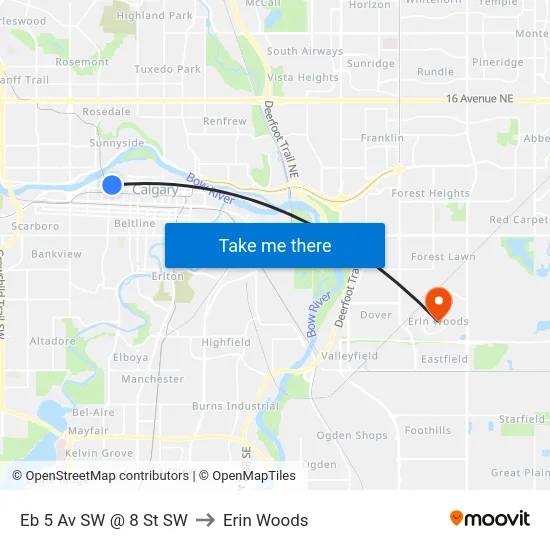 Eb 5 Av SW @ 8 St SW to Erin Woods map