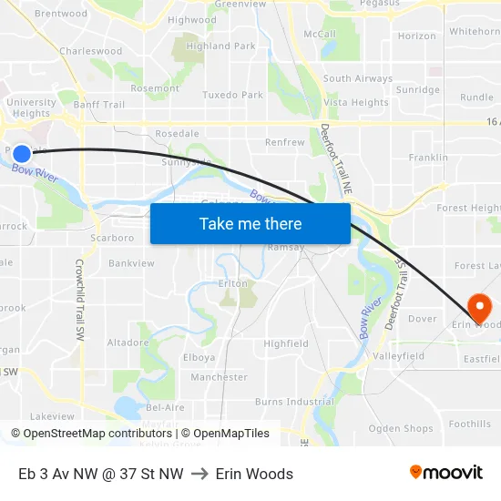 Eb 3 Av NW @ 37 St NW to Erin Woods map