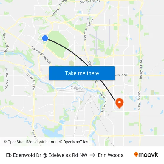 Eb Edenwold Dr @ Edelweiss Rd NW to Erin Woods map