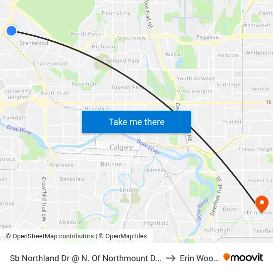 Sb Northland Dr @ N. Of Northmount Dr NW to Erin Woods map