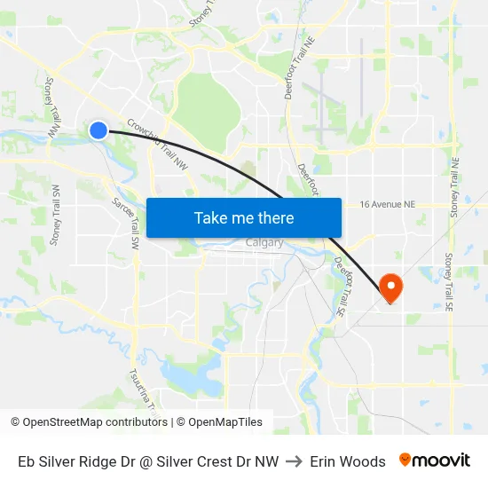 Eb Silver Ridge Dr @ Silver Crest Dr NW to Erin Woods map