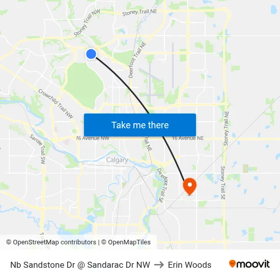 Nb Sandstone Dr @ Sandarac Dr NW to Erin Woods map
