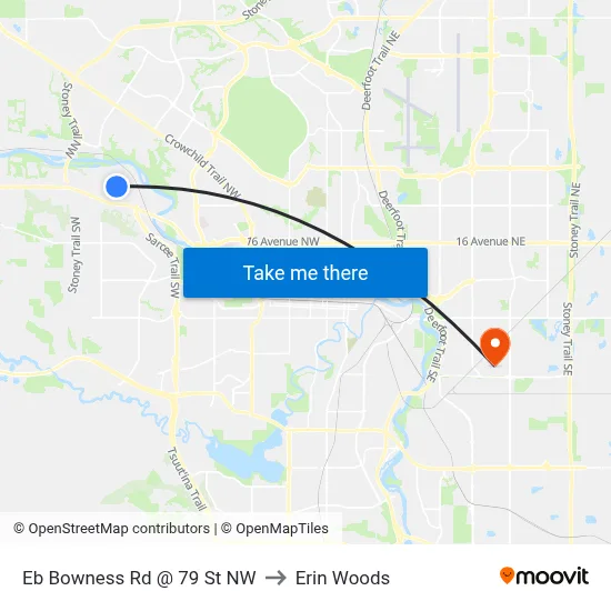 Eb Bowness Rd @ 79 St NW to Erin Woods map