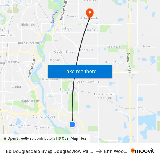 Eb Douglasdale Bv @ Douglasview Pa SE to Erin Woods map