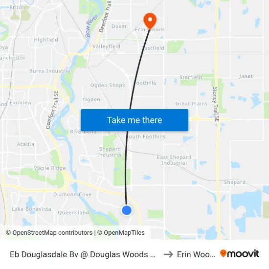 Eb Douglasdale Bv @ Douglas Woods Hl SE to Erin Woods map