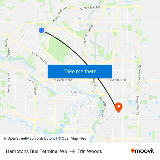 Hamptons Bus Terminal Wb to Erin Woods map