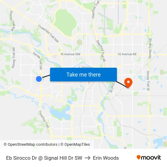 Eb Sirocco Dr @ Signal Hill Dr SW to Erin Woods map