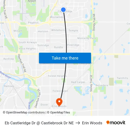 Eb Castleridge Dr @ Castlebrook Dr NE to Erin Woods map