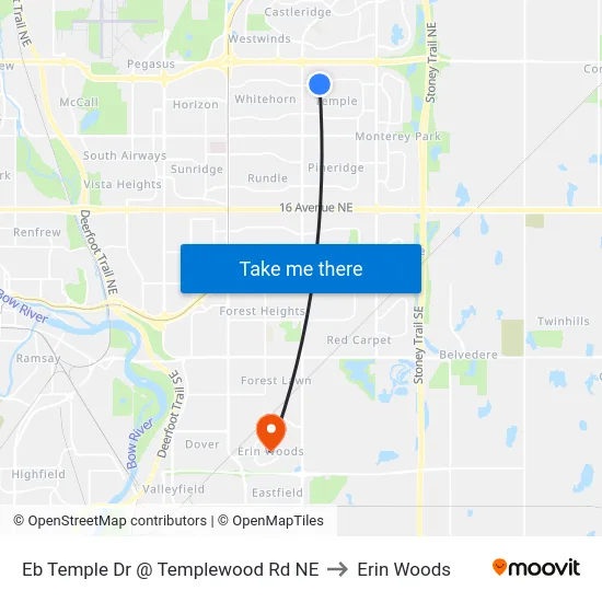 Eb Temple Dr @ Templewood Rd NE to Erin Woods map