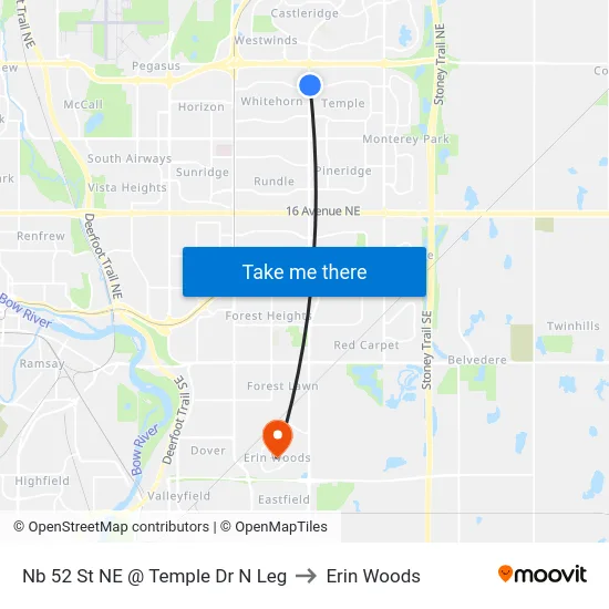 Nb 52 St NE @ Temple Dr N Leg to Erin Woods map