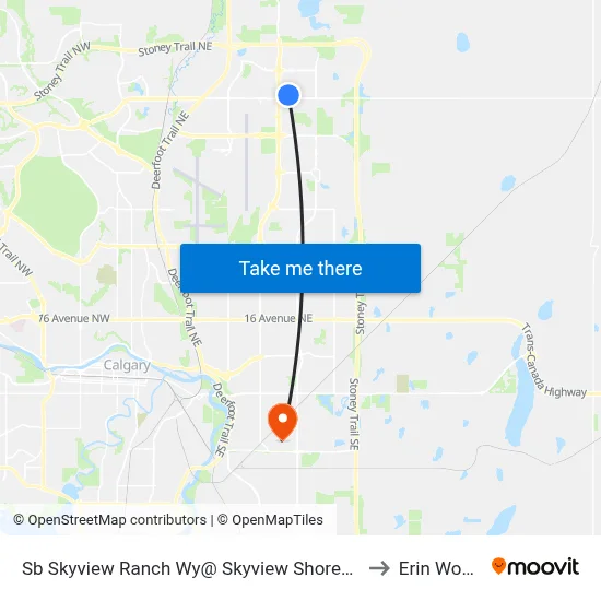 Sb Skyview Ranch Wy@ Skyview Shores Li NE to Erin Woods map