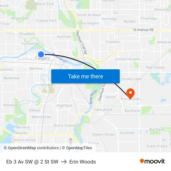 Eb 3 Av SW @ 2 St SW to Erin Woods map