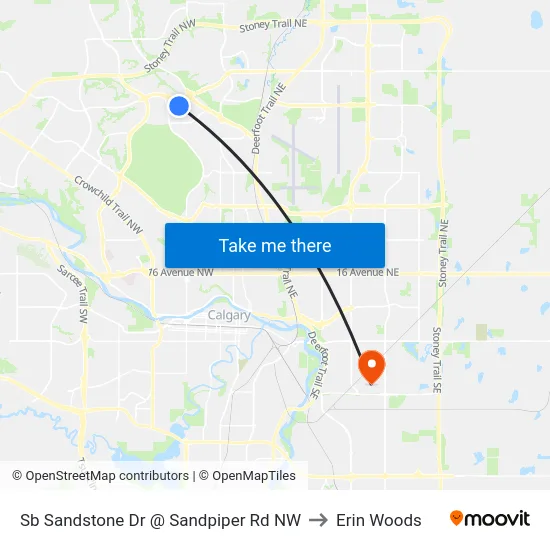 Sb Sandstone Dr @ Sandpiper Rd NW to Erin Woods map