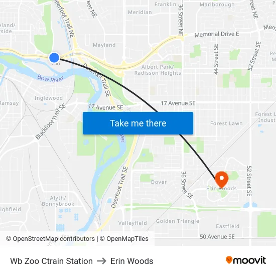 Wb Zoo Ctrain Station to Erin Woods map