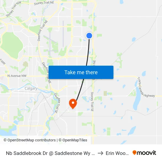 Nb Saddlebrook Dr @ Saddlestone Wy NE to Erin Woods map