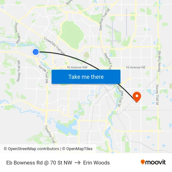 Eb Bowness Rd @ 70 St NW to Erin Woods map