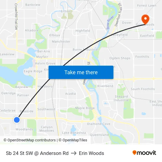 Sb 24 St SW @ Anderson Rd to Erin Woods map