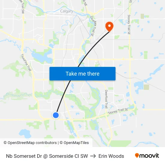 Nb Somerset Dr @ Somerside  Cl SW to Erin Woods map