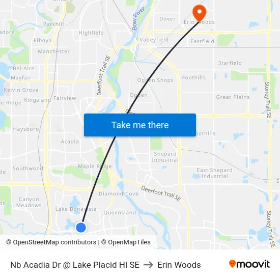 Nb Acadia Dr @ Lake Placid Hl SE to Erin Woods map