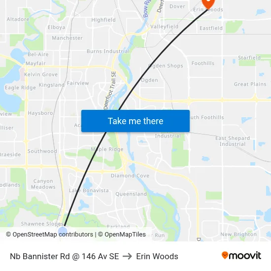 Nb Bannister Rd @ 146 Av SE to Erin Woods map