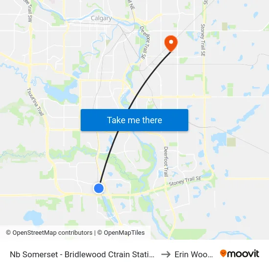 Nb Somerset - Bridlewood Ctrain Station to Erin Woods map