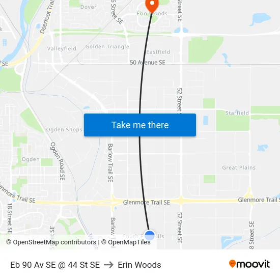Eb 90 Av SE @ 44 St SE to Erin Woods map