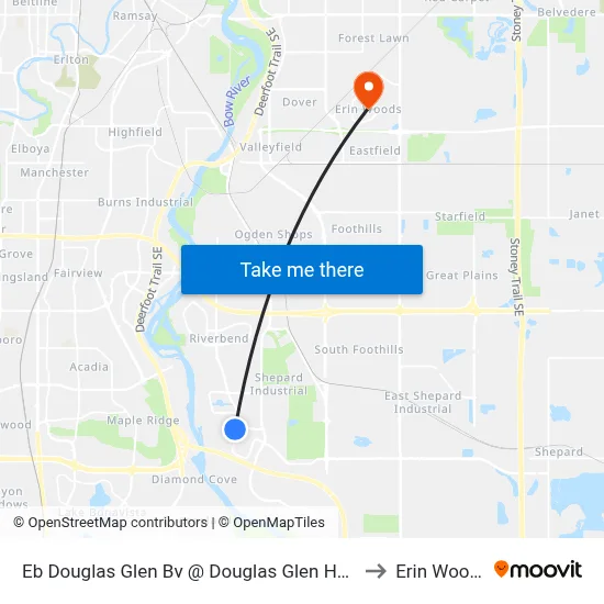 Eb Douglas Glen Bv @ Douglas Glen He SE to Erin Woods map