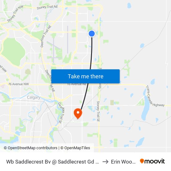 Wb Saddlecrest Bv @ Saddlecrest Gd NE to Erin Woods map