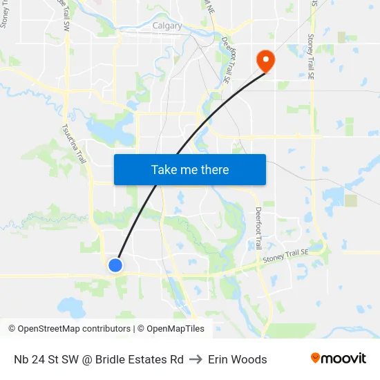 Nb 24 St SW @ Bridle Estates Rd to Erin Woods map