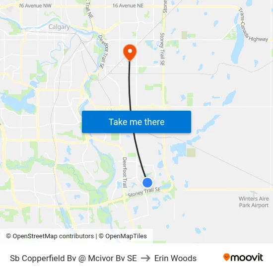 Sb Copperfield Bv @ Mcivor Bv SE to Erin Woods map