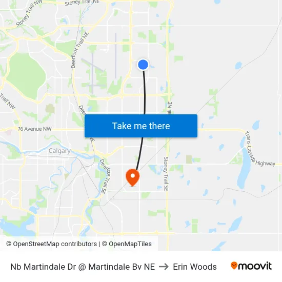 Nb Martindale Dr @ Martindale Bv NE to Erin Woods map
