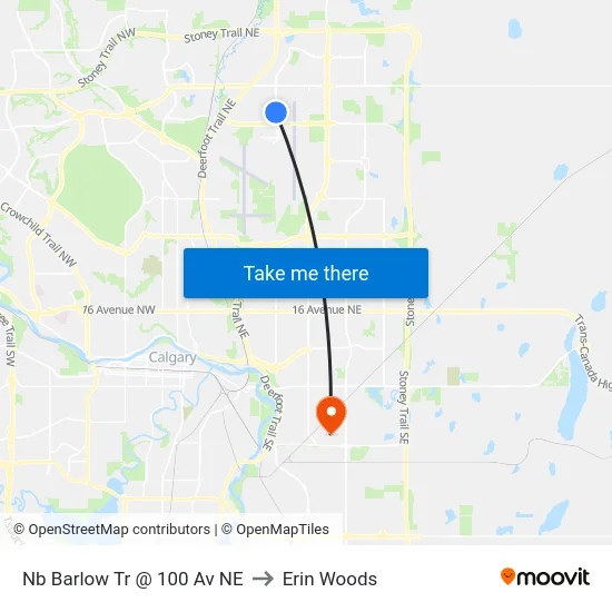 Nb Barlow Tr @ 100 Av NE to Erin Woods map