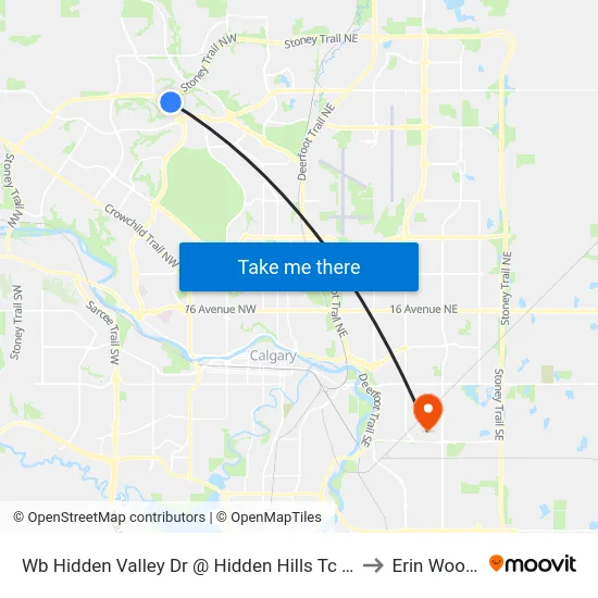 Wb Hidden Valley Dr @ Hidden Hills Tc NW to Erin Woods map