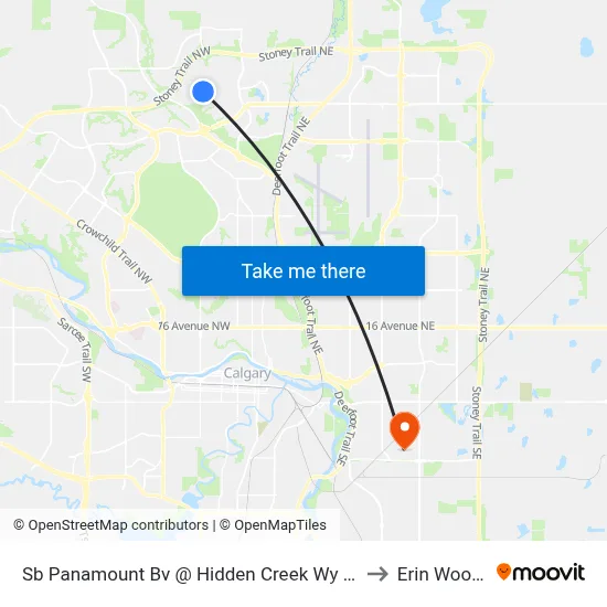 Sb Panamount Bv @ Hidden Creek Wy NW to Erin Woods map