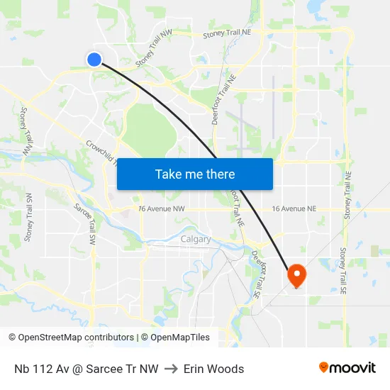 Nb 112 Av @ Sarcee Tr NW to Erin Woods map