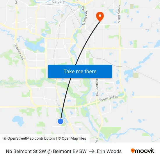 Nb Belmont St SW @ Belmont Bv SW to Erin Woods map