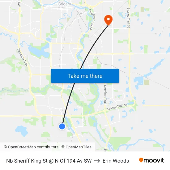 Nb Sheriff King St @ N Of 194 Av SW to Erin Woods map