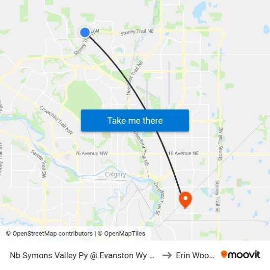 Nb Symons Valley Py @ Evanston Wy NW to Erin Woods map