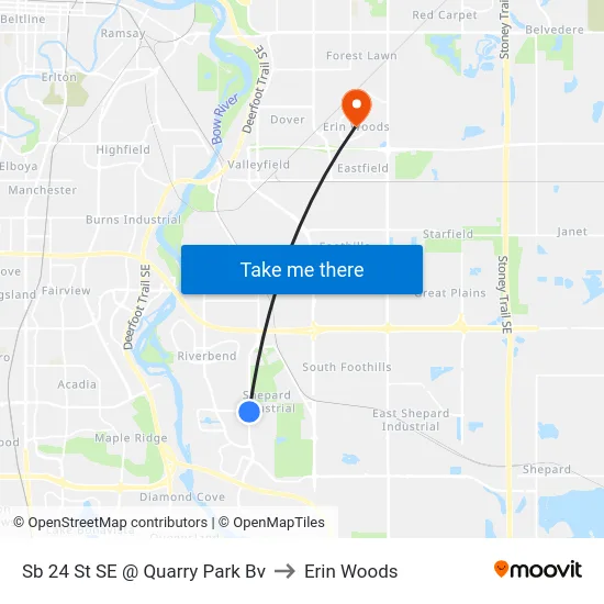 Sb 24 St SE @ Quarry Park Bv to Erin Woods map