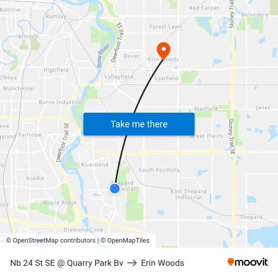 Nb 24 St SE @ Quarry Park Bv to Erin Woods map