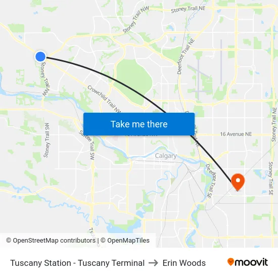 Tuscany Station - Tuscany Terminal to Erin Woods map