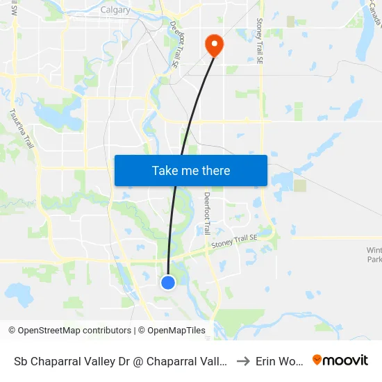 Sb Chaparral Valley Dr @ Chaparral Valley Gd SE to Erin Woods map