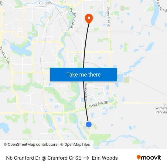 Nb Cranford Dr @ Cranford Cr SE to Erin Woods map